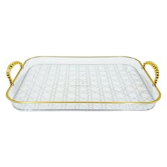 Bandeja quad c/alca perolada 43cm            cx:048