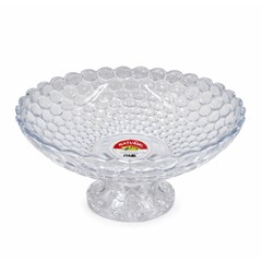 Fruteira plast luxo cristal  c/pe 26,5cm       cx:060