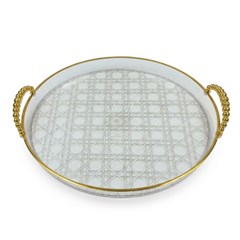 Bandeja red c/alca dourada 22cm              cx:060