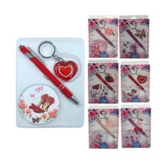 Kit chaveiro 12cm c/espelho e caneta love/na cx:120