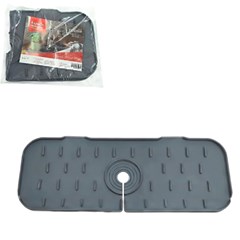 Tapete escorredor de loucas 14,3x37cm cinza  cx:120