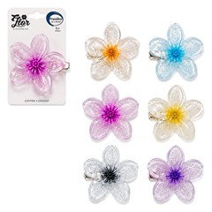 Prendedor de cabelo plast flor colors        cx:288