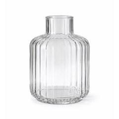 Vaso vidro 10x14,5cm canelado egito incolor  cx:024