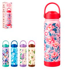 GARRAFA TERMICA 750ML SLIM C/ALCA FLORA SORT CX:050