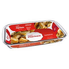 Assadeira vidro ret 2,9lts transp marinex    cx:006