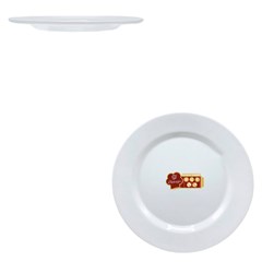 Prato de melamina sobremesa 20.3x1.9cm       cx:144