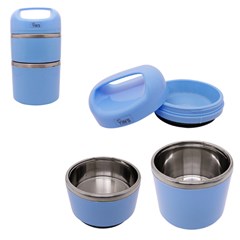 Lancheira inox vertical 1080ml 3 compartiment cx:036