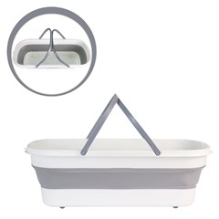 Balde retratil 13lts cinza com branco        cx:060