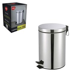 Lixeira pedal 12lts inox                     cx:004