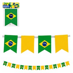 Varal bandeira 10m verde/amarela             cx:150