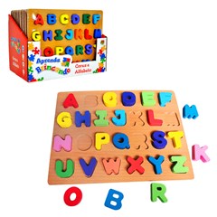 Tabuleiro*didatico alfabeto 23x30cm c/27pcs ref dmt5729 cx:024