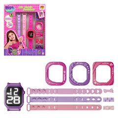 Kit biju c/relogio digtal c/3 pulseiras e acessorios ref dmt0040  cx:012