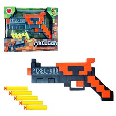 Arma dardo pixelgun 27cm c/5 dardos ref tud0 cx:024