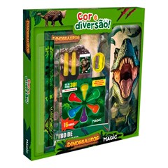 Kit escolr c/giz de cera e acessorios dinoss cx:020