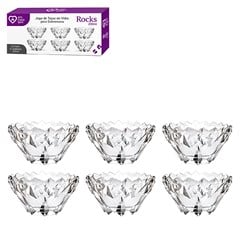 CJ TACAS VIDRO SOBREMESA 230ML 6PCS ROCKS    CX:004