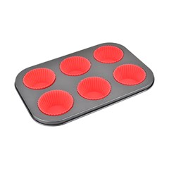 Forma p/ cupcake 26x18x3cm 06 cavidade c/ si cx:024