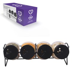 Porta tempero 4pcs horizontal black          cx:012