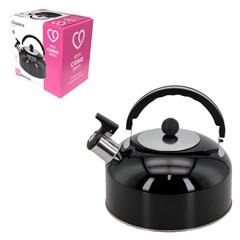 Chaleira inox 2lts preta                     cx:024