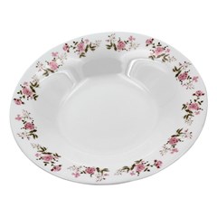 Prato vidro fundo 21,5cm flowers pink        cx:048