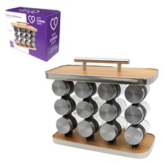 Porta condimentos c/alca c/12 potes de 90ml  cx:004