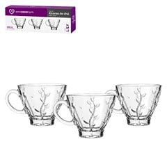 CJ XICARAS VIDRO 220ML 3PCS CLAE LILY        CX:016