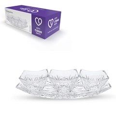 Petisqueira vidro 170ml c/3bowl clear isador cx:008