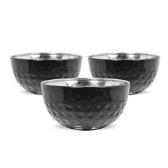 Cj tigelas 3pcs 170ml martelados inox preta  cx:024