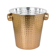 Balde champanhe 4lts martelado inox dourado  cx:012