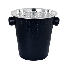 Balde champanhe 4lts martelado inox preto    cx:012
