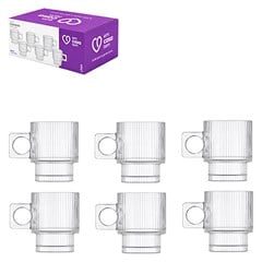 CJ XICARAS VIDRO CHA 160ML 6PCS EMPILHAVEIS  CX:006