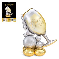 Balao cheers metalizado 127cm c/base         cx:200