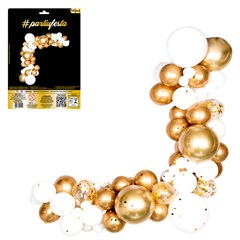 Arco de baloes c/56pcs dourado                 cx:100