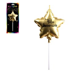 Vela balao estrela 5cm dourada                cx:360