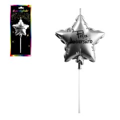 Vela balao estrela 5cm prata                  cx:360