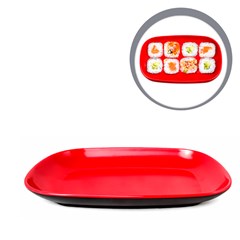 Travessa melamina 12,8x20cm preto e vermelho cz230845  cx:144