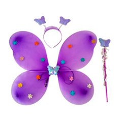 Kit asa c/varinha e tiara borboletas mod773  cx:200