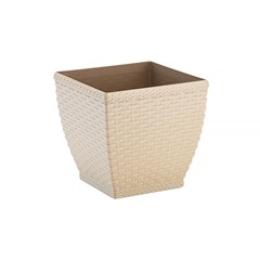 Vaso quad 13lts rattan palha             cx:012