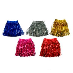 Saia havaiana metalizada 40cm elastico/crepe cx:250