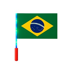 Bandeira brasil  20x28cm tecido haste c/led  cx:360