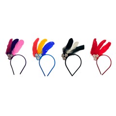 Tiara com penas cores sortidas mod1128       cx:240