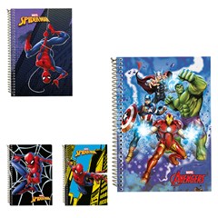 Caderno homem aranha e vingadores  1x1 80 fo cx:040