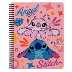 CADERNO STITICH E ANGEL PREMIUM 1X1 80PGS PAUTADO 27,5CM   CX: 024