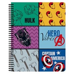 CADERNO VINGADORES  PREMIUM 1X1 80PGS PAUTADO 27,5CM CX:024