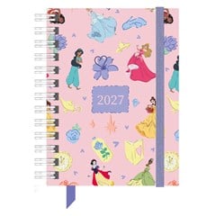 MINI AGENDA 2027 PRINCESSAS 163 PAGINAS 15CM C/ELASTICO E FITA PARA PG  CX: 024