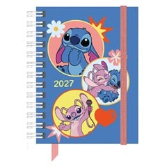 MINI AGENDA 2027 STITCH/ANGEL 163 PAGINAS 15CM C/ELASTICO E FITA PARA PG  CX: 024