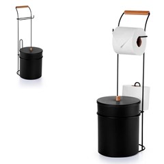 Suporte chao p/papel higienico aram c/lixeira cx:004