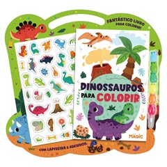 Livro colorir dino c/lapiseira adesivo e ace