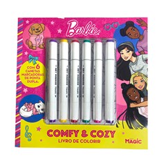 Livro de colorir c/6 canetinhas barbie 48pgs    cx:028