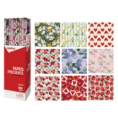 Papel de presente fem 70x100cm sortidos cx:100