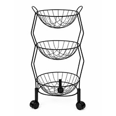 Fruteira aramada 73x32cm belinha preta       cx:001